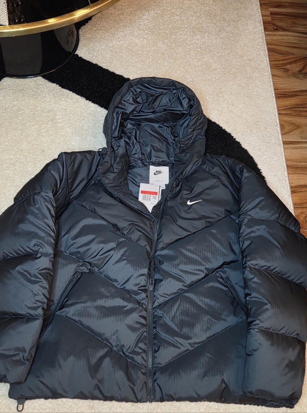 WOMEN'S NIKE SPORTSWEAR WINDPUFFER STORM-FIT LOOSE HOODED DOWN PUFFER SZ LARGE